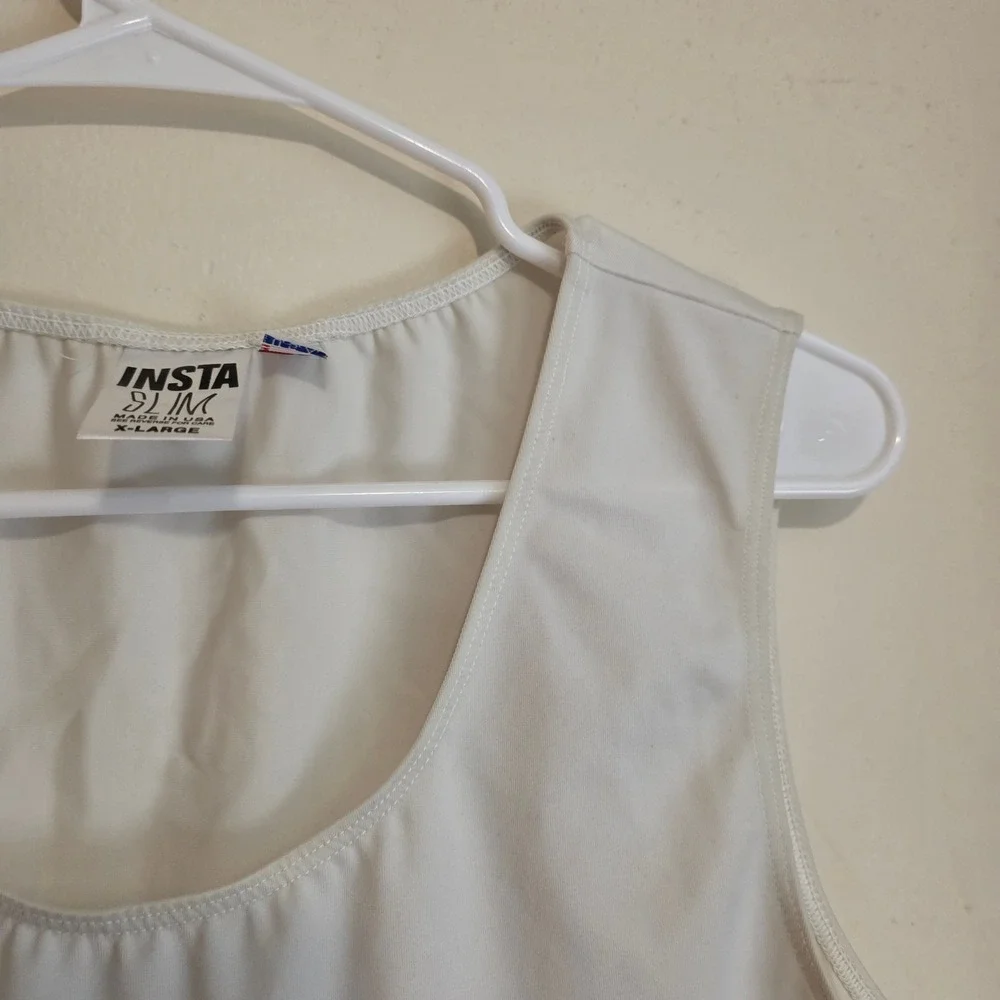 Insta Slim Mens Compression Tank Top Size XL White Sleeveless Undershirt USA
